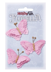 3866095 Florella Schmetterlinge aus Maulbeerpapier ca. 6 cm rose