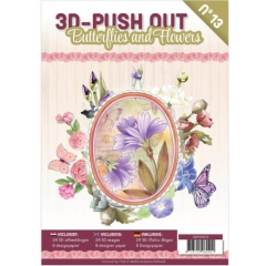3DPO10013 3D Push Out Buch Butterflies & Flowers