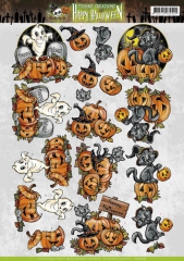 CD10772 YC Schneidebogen Happy Halloween  Happy Pumpkins