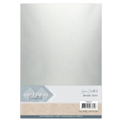 CDEML001 Card Deco Essentials - Metallic Linnenkarton - Metallic Silver