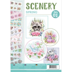 POS10001 Push Out book Scenery 1 - Spring