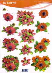 VBK2156 Blumen in braun/orange