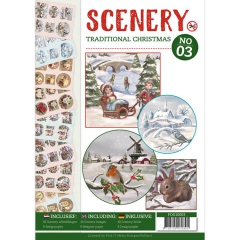POS10003 Push Out boek Scenery 3 - Traditional Christmas
