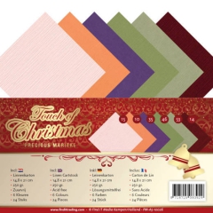 PM-A5-10026 Linen Cardstock Pack - A5 - Precious Marieke - Touch of Christmas