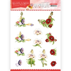 SB10451 3D Push Out - Precious Marieke - Delicate Flowers - Poppy