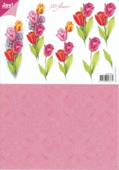 6010-1011 3D Schneidebogen Tulpen mit Hintergrundpapier