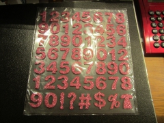 Zrot Foam Zahlen mit Glitter rot