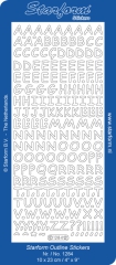 1284s Stickerbogen Buchstaben silber  ca. 1 cm hoch