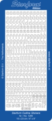 1285s Stickerbogen kleine Buchstaben silber  ca. 0,5 bis 1 cm hoch