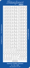 1286s Stickerbogen Zahlen silber ca. 1 cm hoch