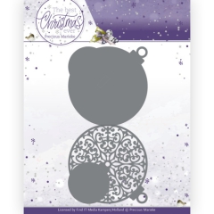 PM10208 Stanzschablone - Precious Marieke - The Best Christmas Ever - Christmas Bauble Shape Card
