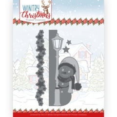 YCD10245 YC Stanzschablone Wintry Christmas Peek & Boo Snowman