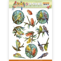 SB10620 AD Stanzbogen Colourful Feathers - Canary  -  Bunte Federn  Canarienvogel