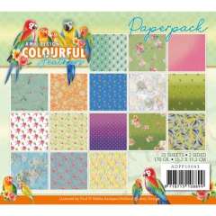 ADPP10043 AD Papierpaket  Colourful Feathers  -  Bunte Federn
