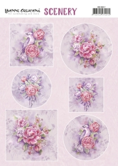 CDS10017 YC Stanzbogen Scenery - Pink Flowers