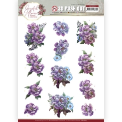 SB10623 YC Stanzbogen Graceful Flowers Purple Flowers Bouquet