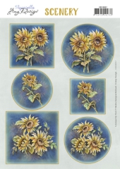 CDS10037 AD Scenery Aquarella Sunflowers Sonnenblumen