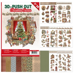 3DPO10036 3D Push Out Buch  Christmas Scenes