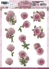 SB10898 AD Stanzbogen Pink Florals Dahlien