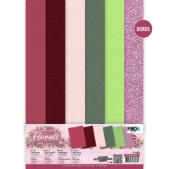 AD-A4-10029 AD Linen Cardstock Pack Pink Florals A4