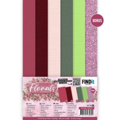 AD-4K-10029 AD Linen Cardstock Papierpaket Pink Florals 4K