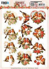 SB10930 Stanzbogen Berries Beauties Romantic Birds Romantic Robin***