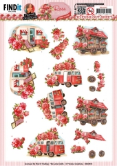 SB10935 YC Stanzbogen Rose Decorations Rose Transport