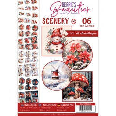 BBPOS10006 Berries Beauties Stanzbogenbuch Scenery 6 Red Winter (Wunderschne Bilder)