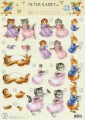 STAPPOT12 Beatrix Potter - Peter Rabbit Katze und Hase
