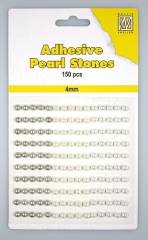 APS407 Adhesive Pearl Stones 150 Stck 4mm wei