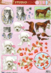 FRAMES SL 16 Stanzbogen Katze, Hund, Pferd und Vogel