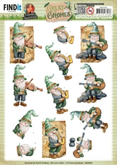 SB10920 YC Stanzbogen Great Gnomes Musik Gnomes