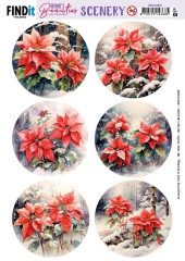 BBSC10067 Stanzbogen Berries Beauties  Poinsettia Rund (Weihnachtsstern)