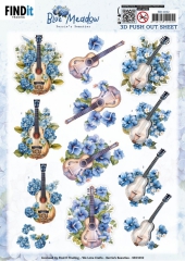 SB11032 BB Stanzbogen Blue Meadow Musik