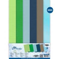 BB-A4-10015 Linen Cardstock Pack Blue Meadow