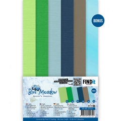 BB-4K-10015 BB Linnen Cardstock Papier Pack Blue Meadow K4