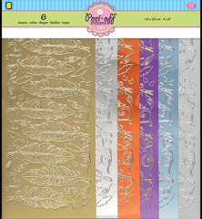 3.9915 Jeje Sticker Set Federn verschiedene Farben 6-teilig