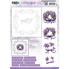 STDOHS10005  3D Stitch & Do Bogen mit Stickvorlage Pastel Purple Christmas