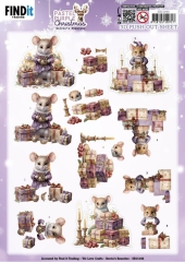 SB11044 BB Stanzbogen Pastel Purple Christmas Maus