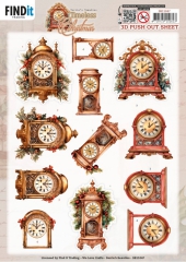SB11047 BB Stanzbogen Zeitlose Weihnachten Uhren