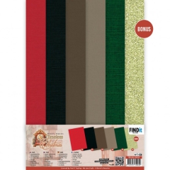 BB-A4-10018 BB Linen Cardstock Pack Zeitlose Weihnachten