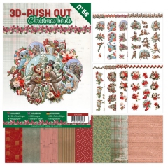 3DPO10056 3D Push-Out Buch 56 Christmas Birds