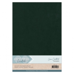 LKK-A469 Card Deco Linen Cardstock Forest green (Waldgr�n) 21,0 x 29,7cm 1 Blatt