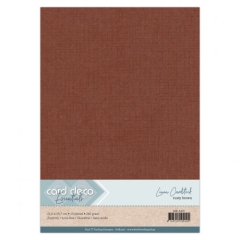 LKK-A470 Card Deco Linen Cardstock Rusty Brown (Rostbraun) 21,0 x 29,7cm 1 Blatt
