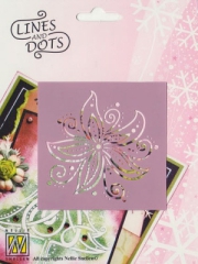 LD007 Embossing Schablone Lines & Dots Flower 1