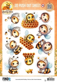 SB11128 BB Stanzbogen S��e Honigbienen Honigwabenfreunde