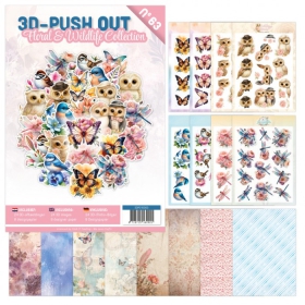 3DPO10063 3D-Push Out Buch Florale und Wildlife Collection