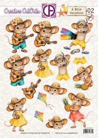 CCO-049 Stanzbogen Sweet Little Mice M�useurlaub Drachensteigen