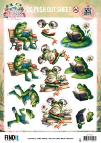 SB11144 BB Stanzbogen Lesender Frosch