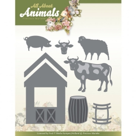 PM10266 Schneideschablone Precious Marike All About Animals Stall und Tiere